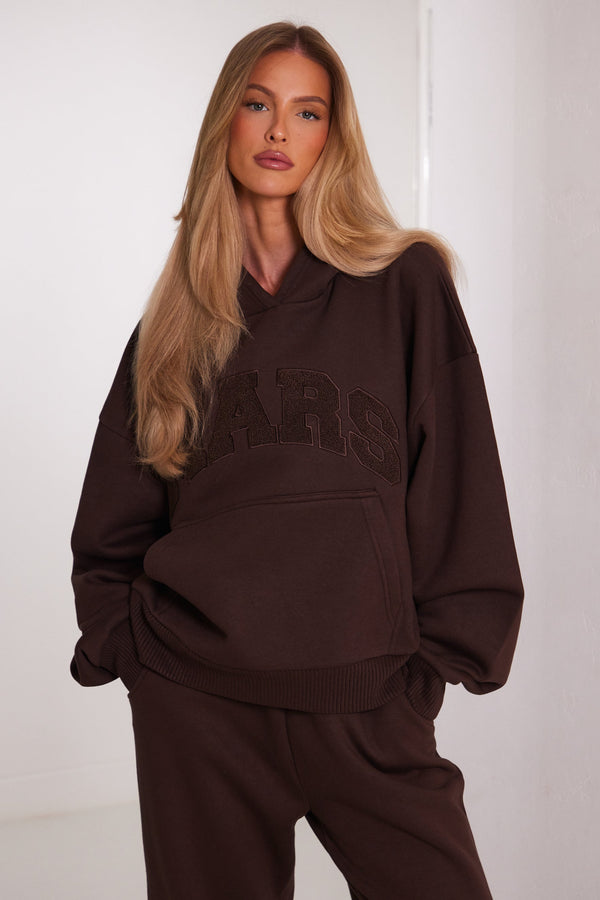 The Mars Varsity Hoodie - Chocolate Brown