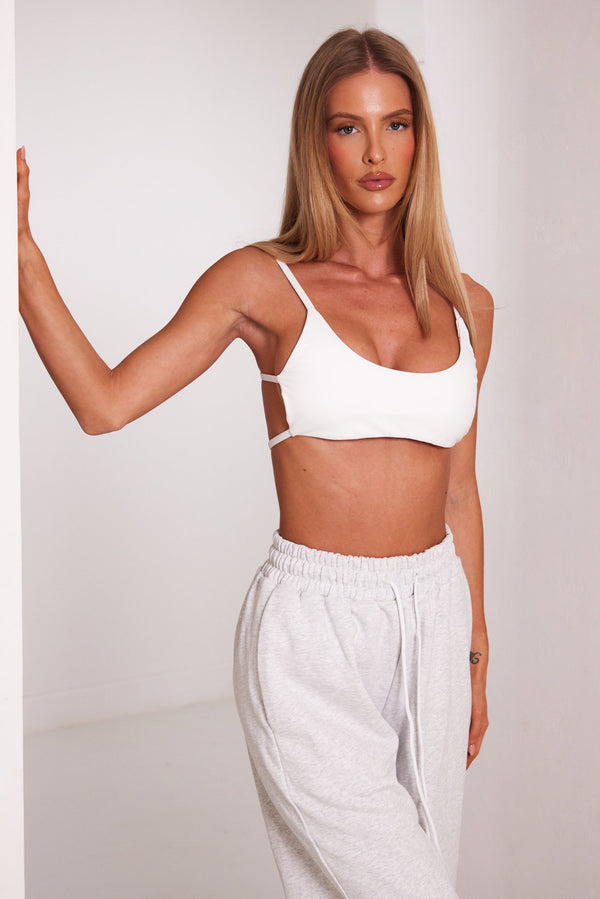 The Double strap sculpt bralet - White