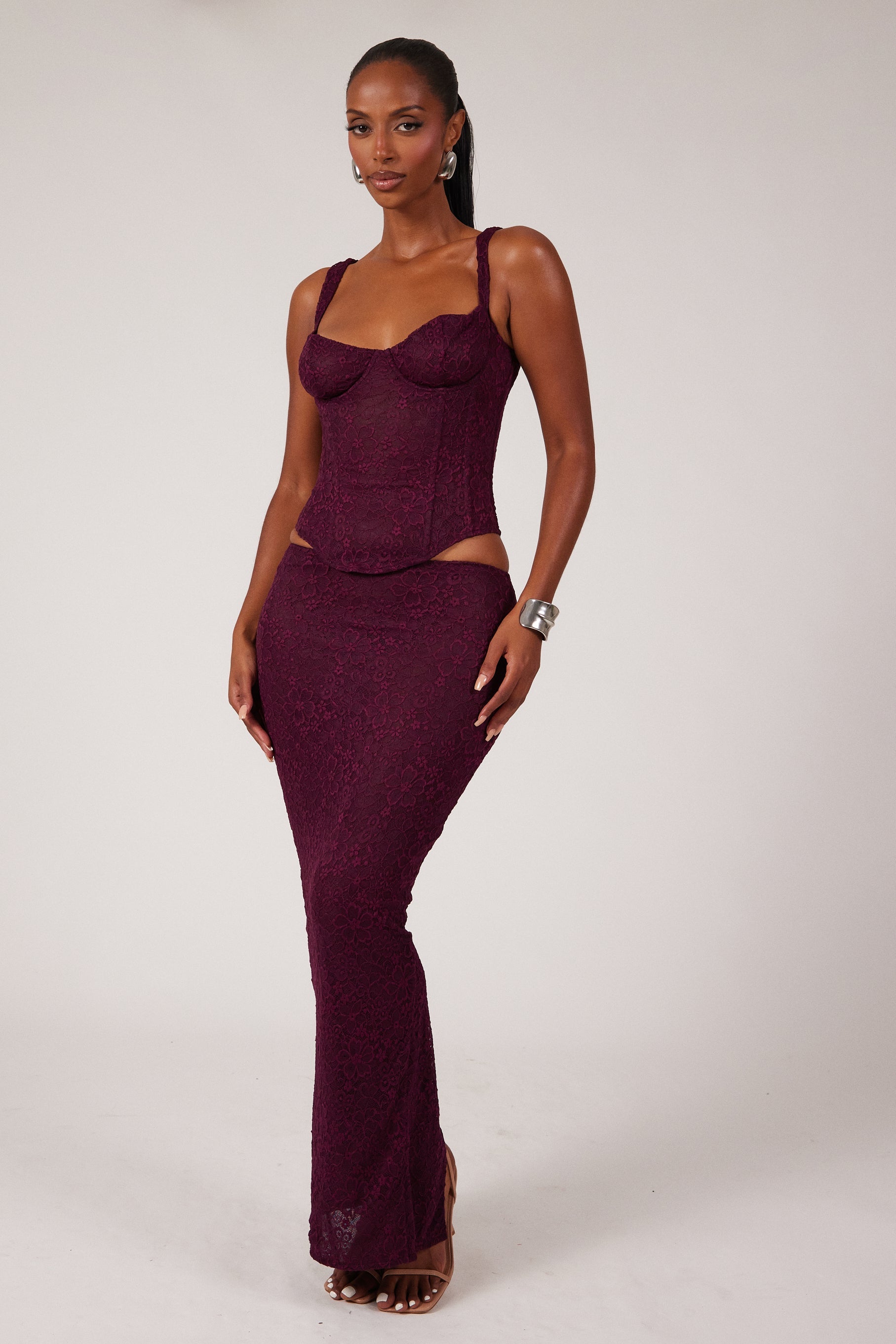 Plum Lace Corset Top | The Cinched Lace Corset in Plum – Mars The