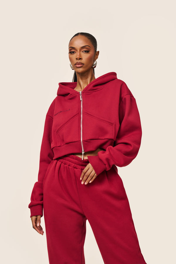 The Classics cropped zip hoodie - Red