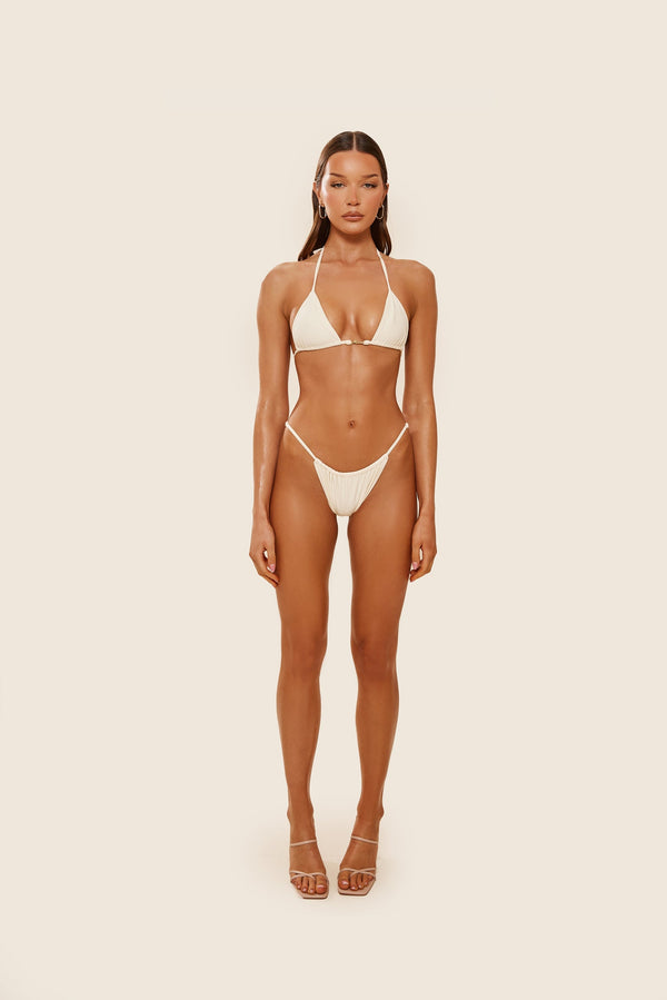 The Mars detail string bikini- Cream