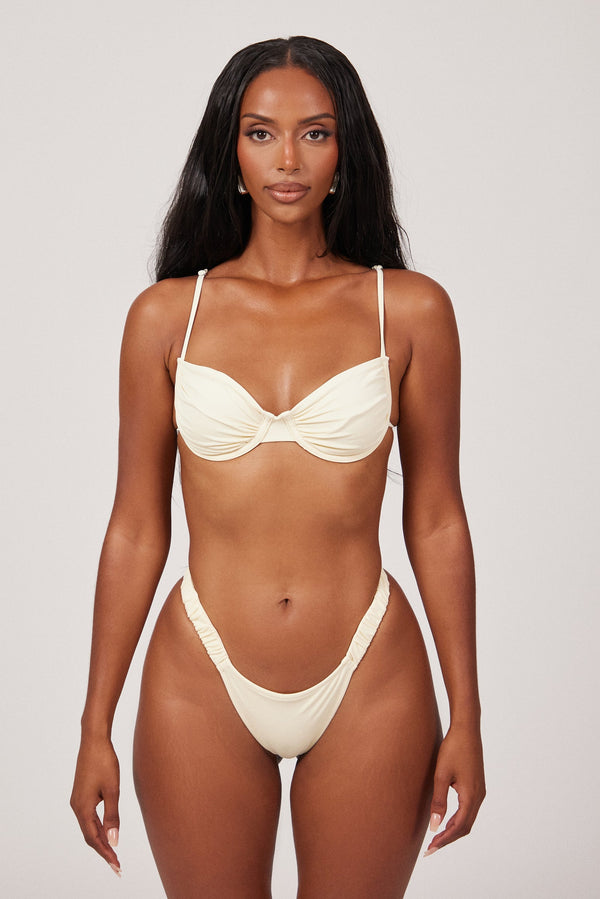 Ruched cup bikini - Cream