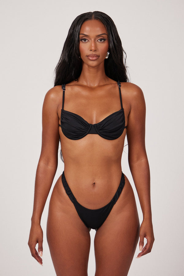 Ruched cup bikini - Black