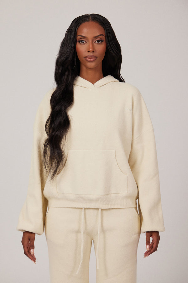 The Mars Soft Knit Hoodie - Cream