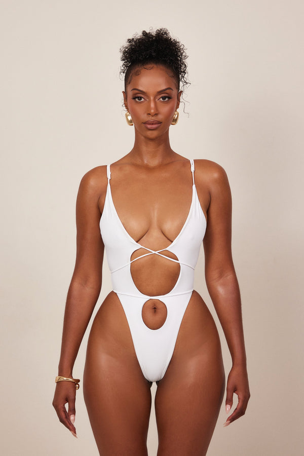 Tie Me Your Way Swim - White