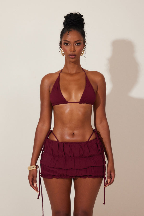 The Benita Skirt in Wine