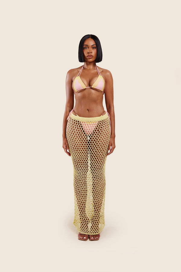 The Crochet Maxi Cover Up in Yellow