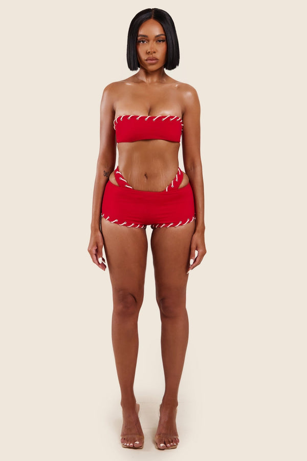 The Kallie Shorts in Red