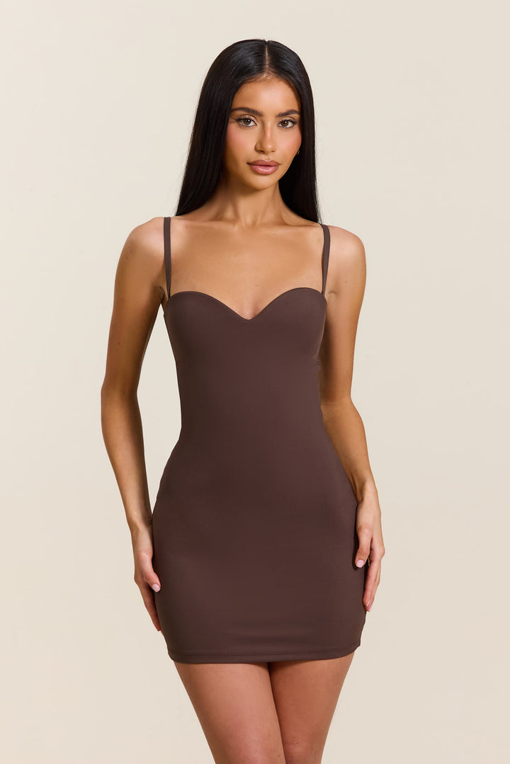 mars the label brown dress The Tie Front Maxi Dress in Brown UK 12