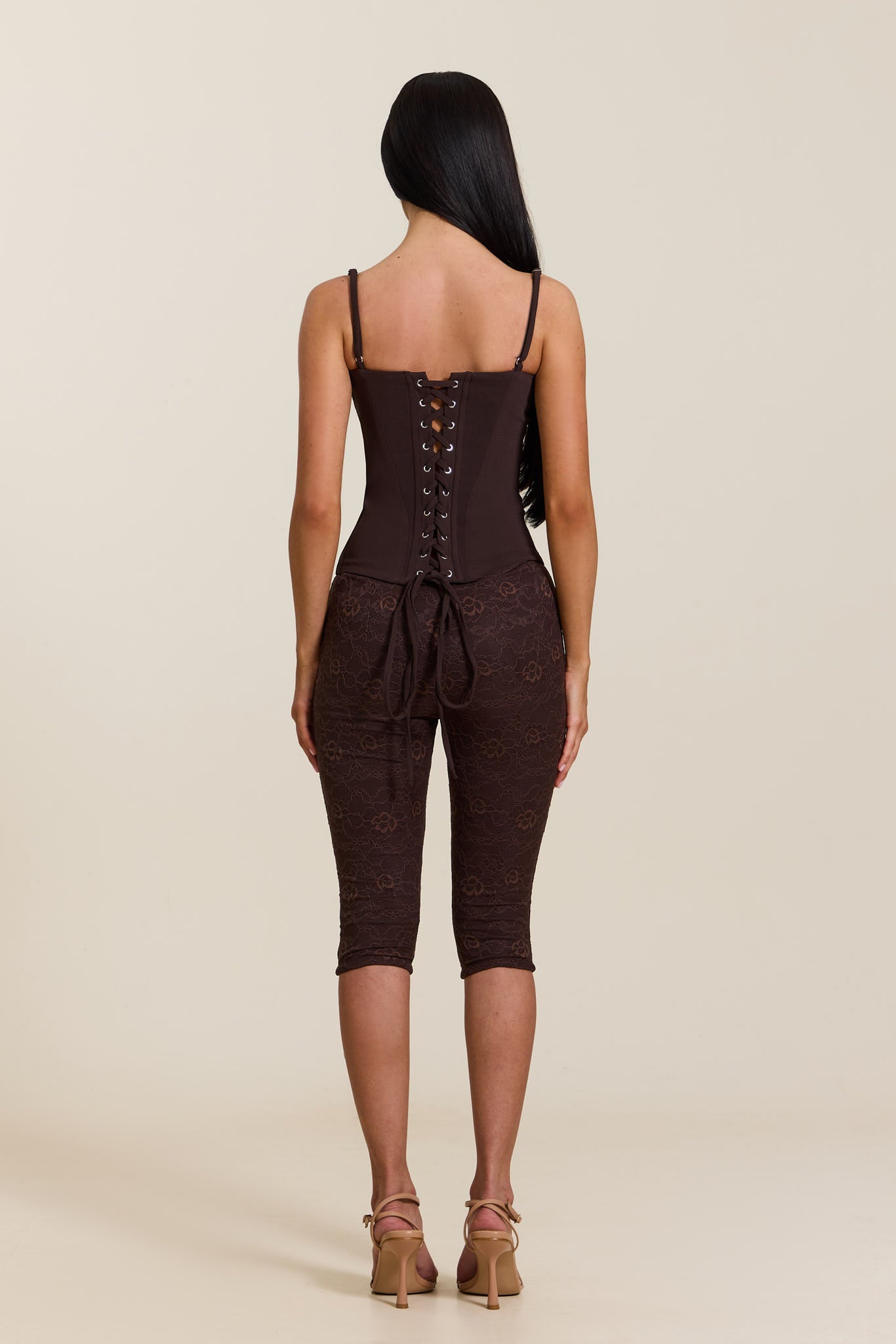 Capri Trousers in Brown | Cropped Brielle Pants with Express