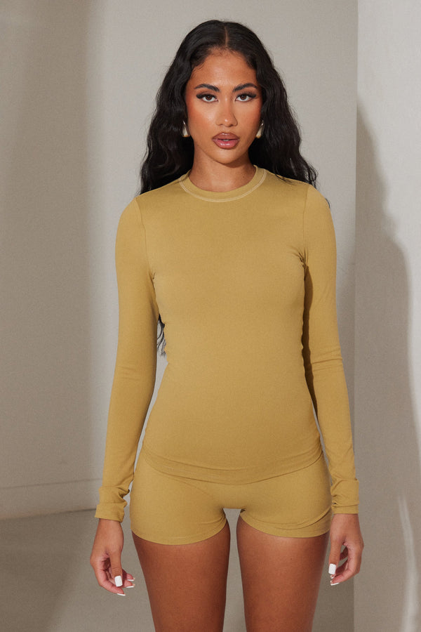 The Sculpt long sleeve tee - Khaki