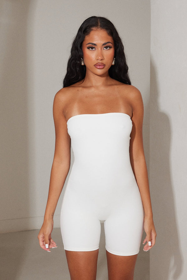 The sculpt short unitard - White