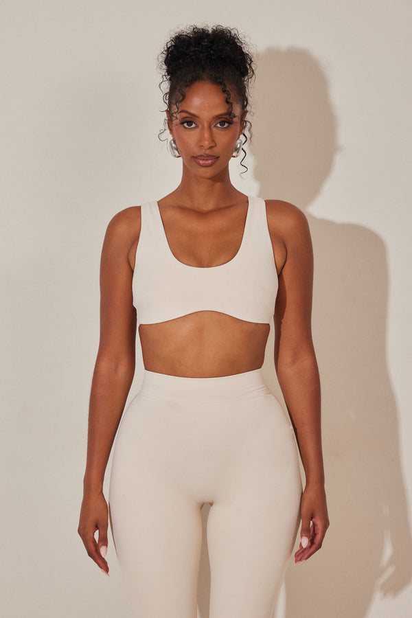 The scoop neck sculpt bralet - Stone