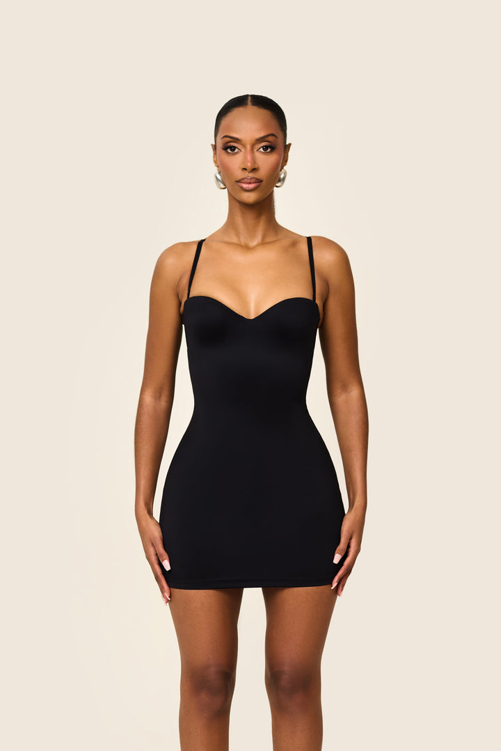 The Sculpt Mini Dress in Black | Contoured Black Mini Dress Mars The Label USA The Sculpt Mini Dress in Black | Contoured Black Mini Dress Mars The Label USA