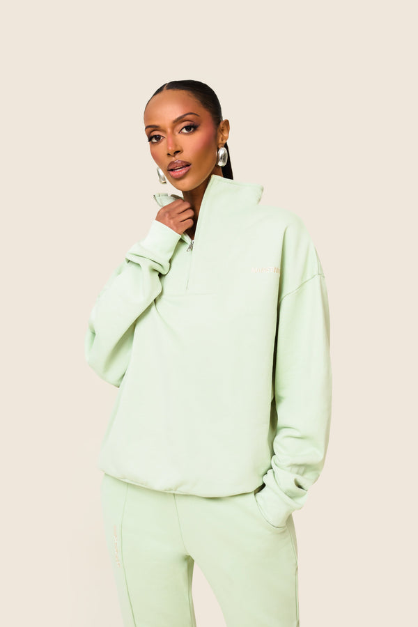 The Essentials Quarter Zip - Sage