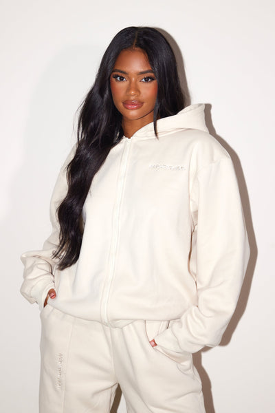 The Essentials Long Zip Jacket in Stone – Mars The Label USA