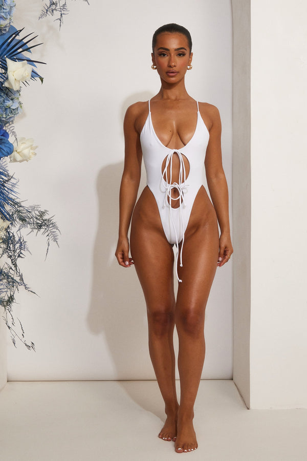 Tie Me Your Way Swim - White