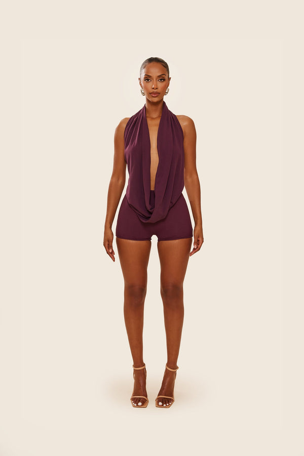 The Leia Set with Shorts in Plum