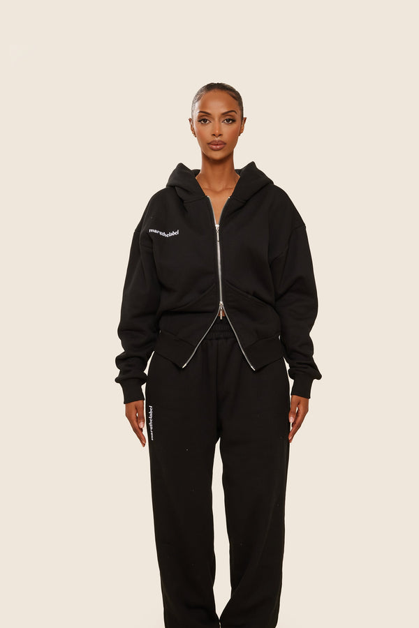 The Classics Longline Zip Jacket - Black