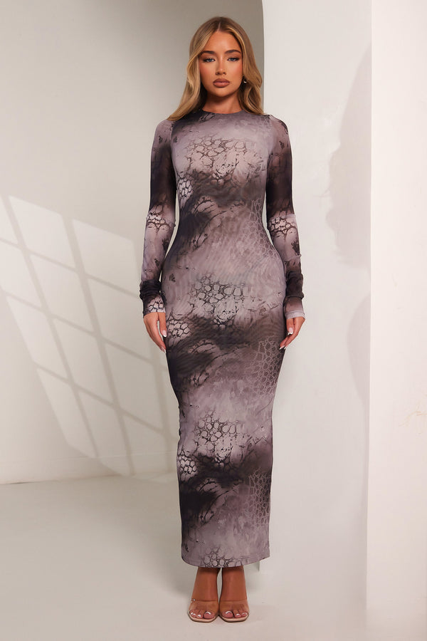 The Zol Midaxi Dress- Snake print