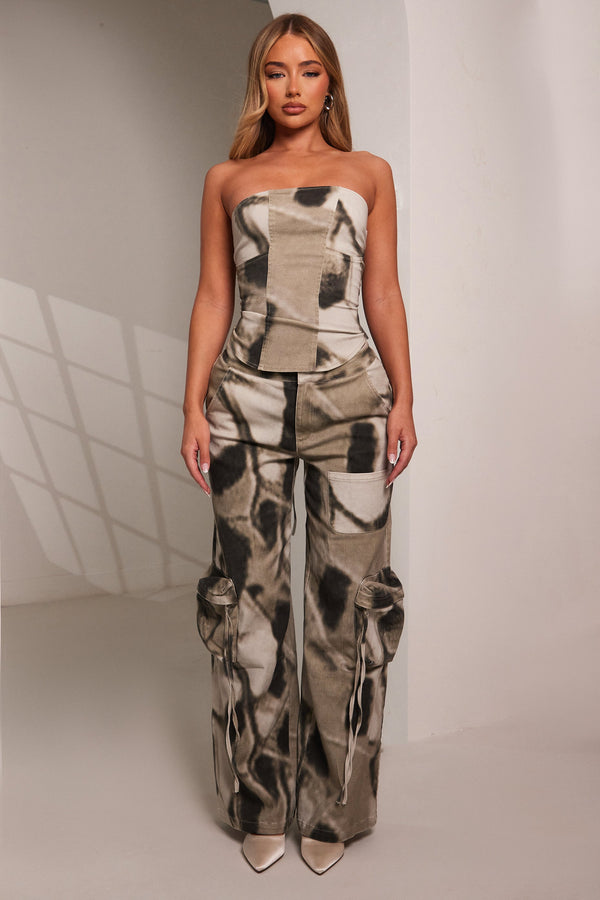 The Willow Corset - Tonal Print