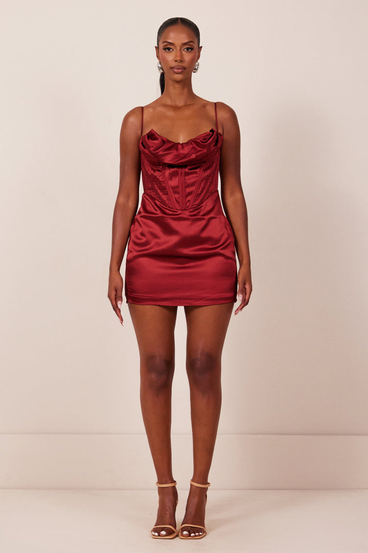 The Satin Corset Mini in Red – Mars The Label USA