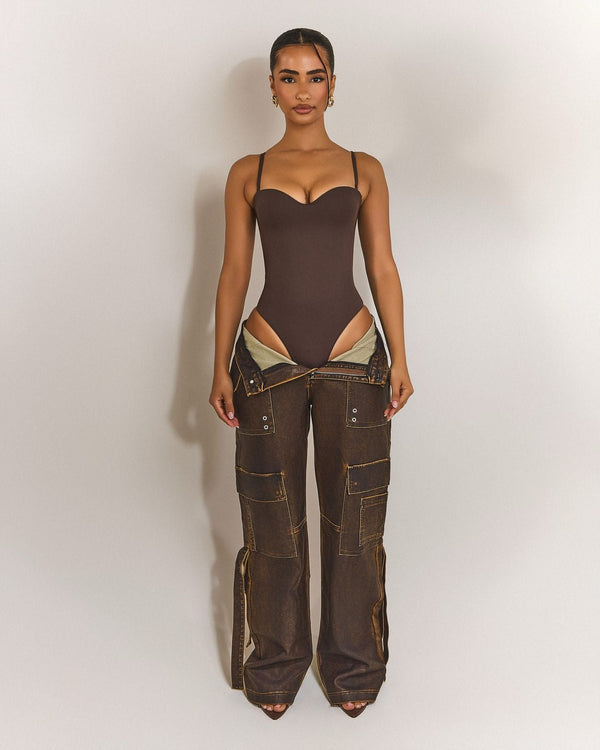 The Sculpt Bodysuit in Brown