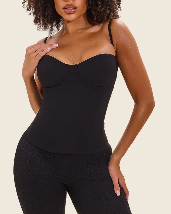 Fuller Bust - The Everly Corset in Black