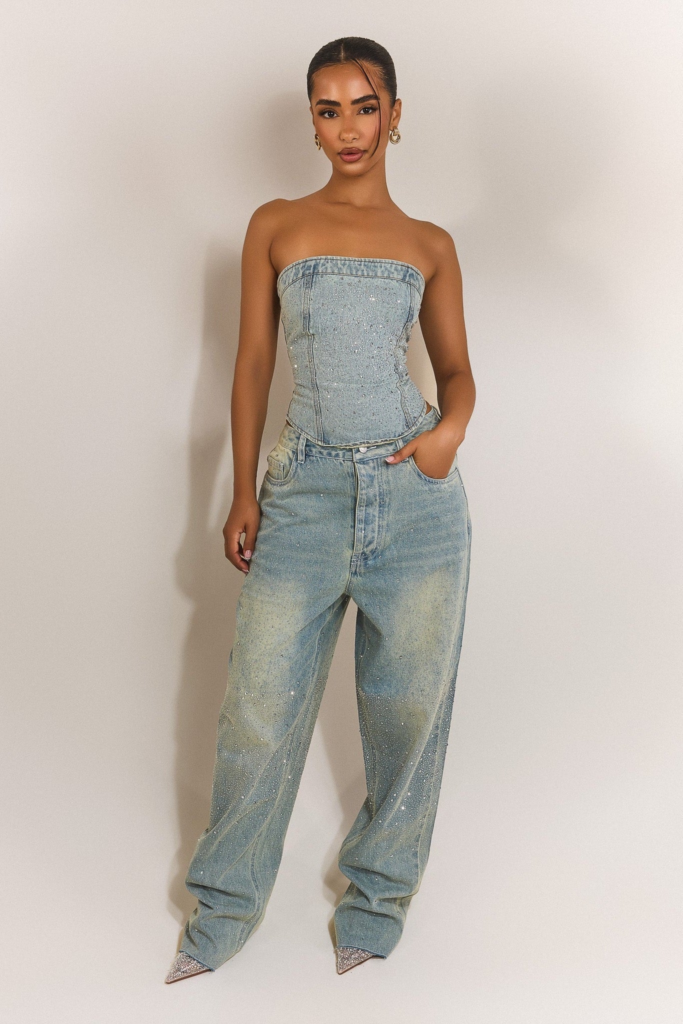 The Kai Rhinestone Corset in Blue – Mars The Label USA