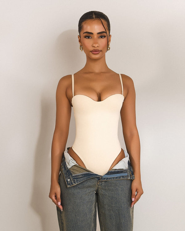 The Sculpt Bodysuit in Stone