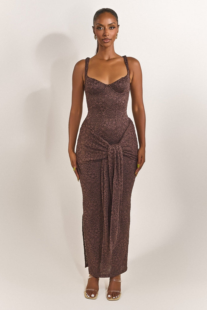 mars the label brown dress Sculpt Mini Dress in Brown Sleek & Body-Contouring Fit UK 16