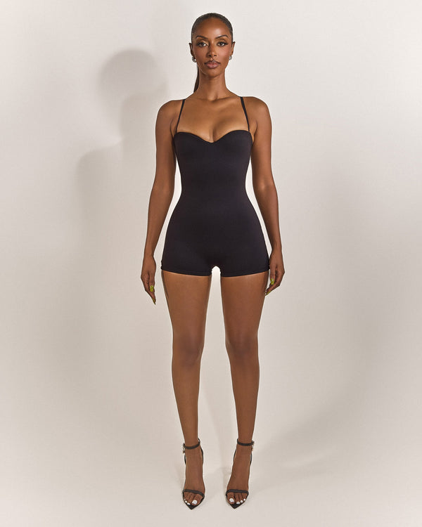 The Sculpt Playsuit in Black