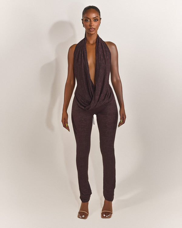 Leia Trousers in Brown Lace