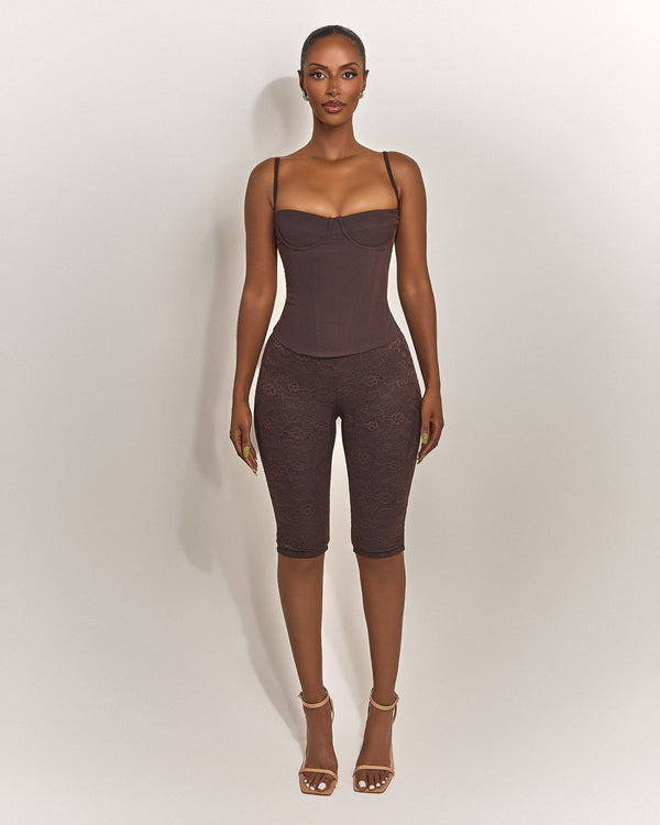The Everly Corset in Brown