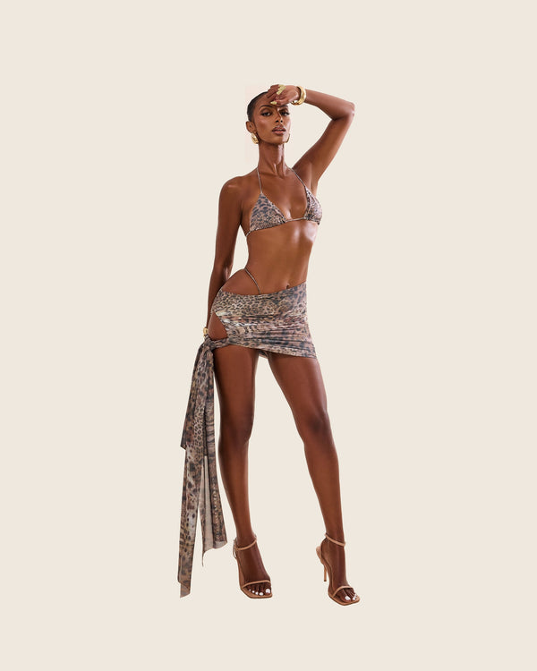 The Twist Coverup Skirt in Animal Print