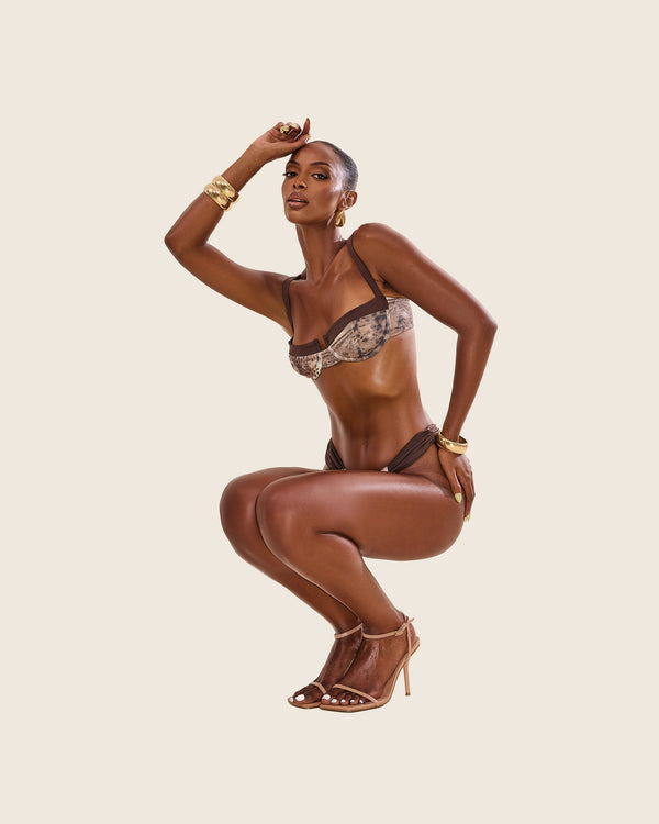 The Valeria Bikini in Brown