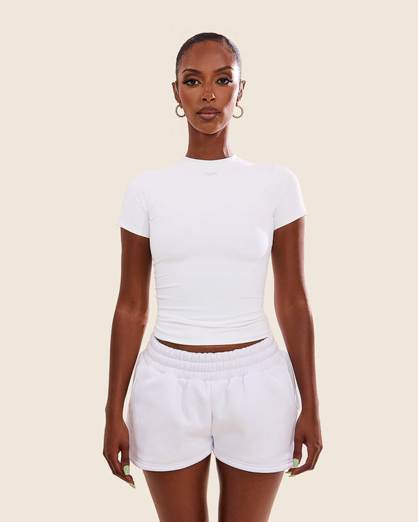 The Sculpt Short Sleeve Top in White