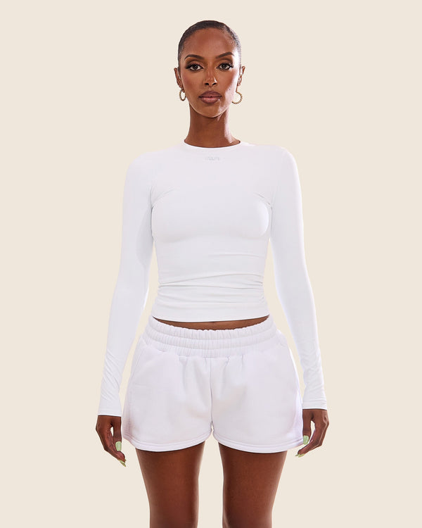 The Sculpt Long Sleeve Top in White