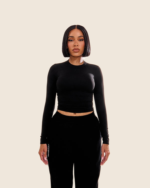 The Sculpt Long Sleeve Top in Black