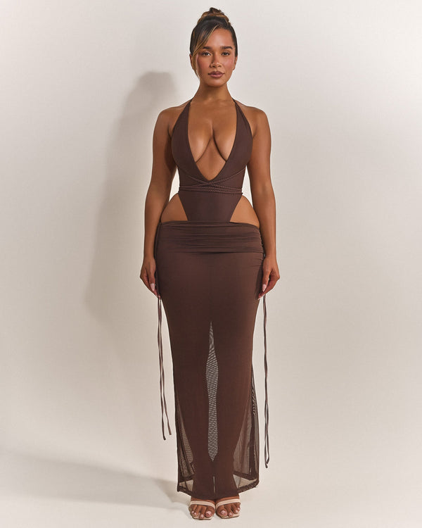 The Vela Maxi Coverup in Brown