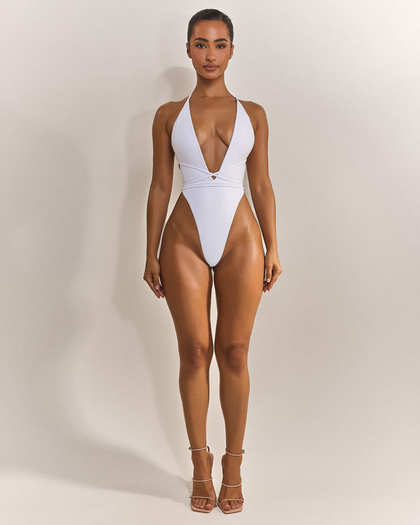 The Fishtail Swim in White