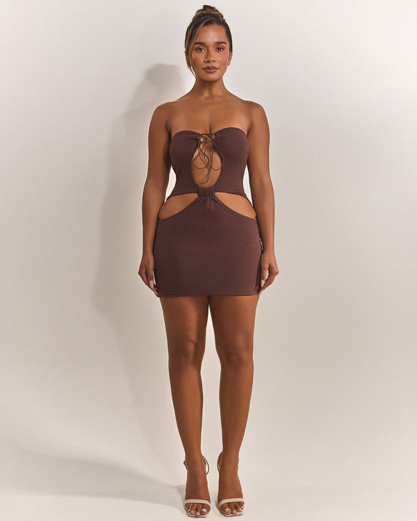 The Bandeau Cut Out Mini in Brown