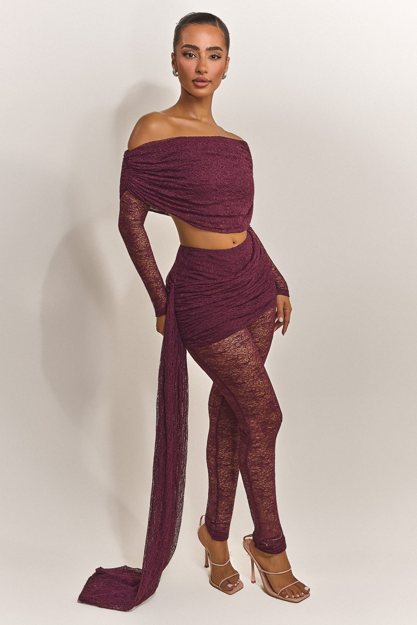 トップス Clala layered set andmary Zola Lace Set in Wine – A Stylish Elegant Two-Piece – Mars The