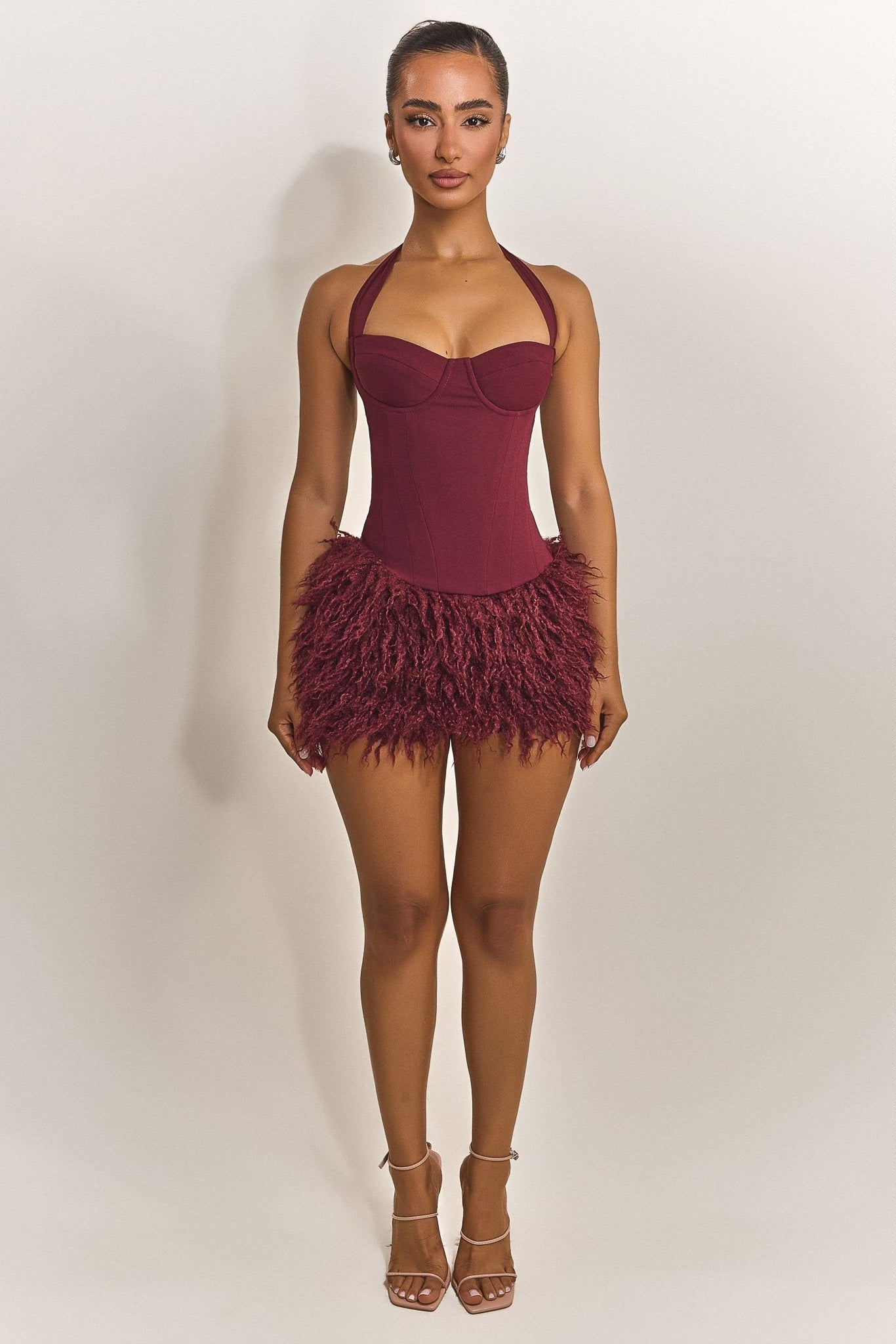 The Zadie Halter Neck Corset Top – Supportive Sculpted Fit – Mars