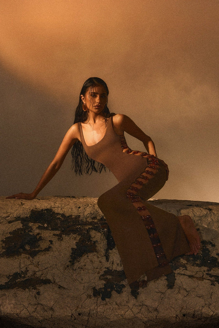 The Mya Maxi Dress in Brown – Mars The Label USA