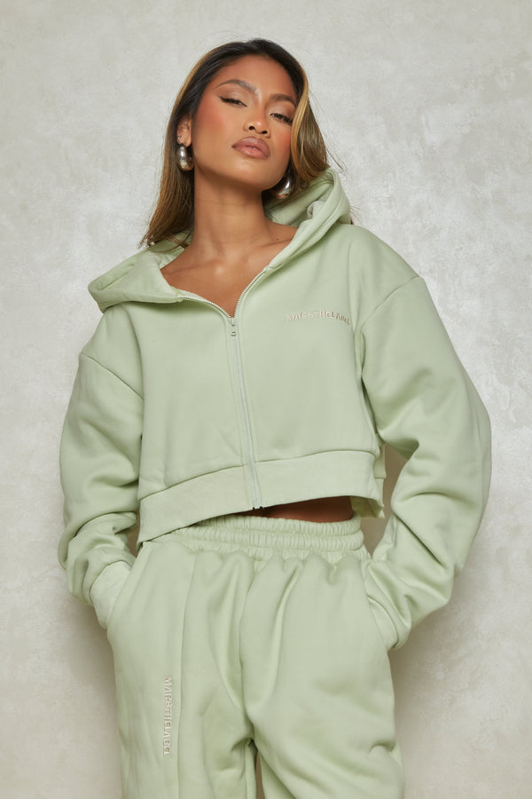 The Essentials Cropped Jacket - Sage