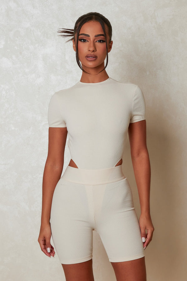 The Signature Short Sleeve Bodysuit - Cream