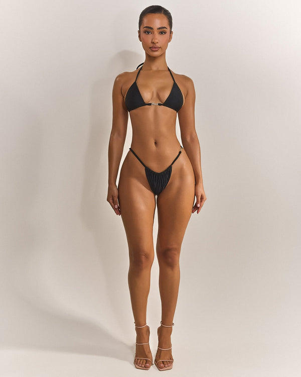The Mars Detail String Bikini in Black