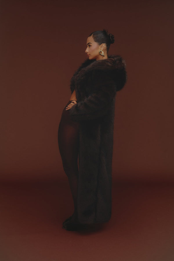 The Maple Maxi Coat in Brown
