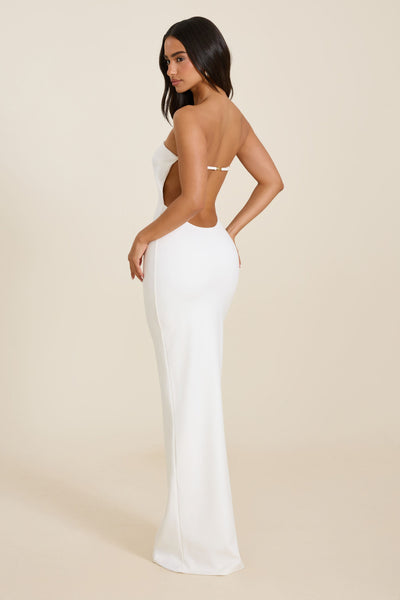 The Darlene Strapless Maxi Dress in White – Mars The Label USA